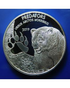 Congo Democratic Republic 	20 Francs	2019	 Grizzly Bear (Ursus arctos horribilis) silver/Proof 