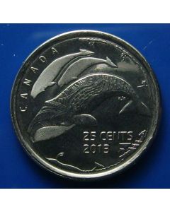 Canada 25 Cents2013 km# new