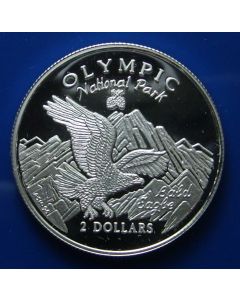 Cook Islands	 2 Dollars	1996	  - Eagle flying in the mountain top - Silver / Proof
