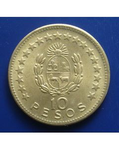 Uruguay 10 Pesos 1965 AL-N-BRO