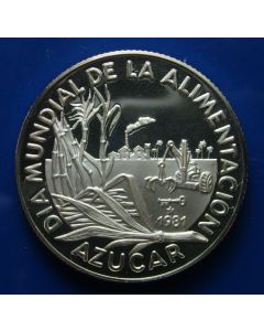 Carib.C.	 5 Pesos	1981	 Proof -  Sugarcane plant - Silver