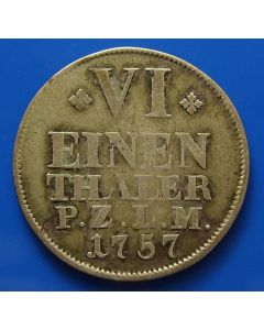 German States  Pfalz-Birkenfeld-Zweibrucken Thaler1757 km# 22