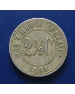 Colombia  2½ Centavos 1886 km# 182 