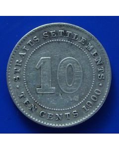 Straits Settlements  10 Cents1900H km# 11