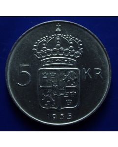 Sweden 	 5 Kronor	1955	 -  Gustaf Vl  - Silver