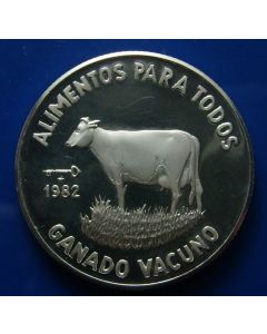 Carib.C.	 5 Pesos	1982	 Proof - F.A.O. Cow on grass - Silver