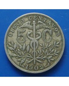 Bolivia 5 Centavos1902km#173.3