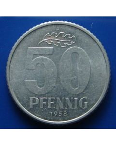 Germany Democratic Republic  50 Pfennig1958 km# 12.1 
