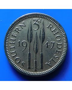 Southern Rhodesia 3 Pence1947 km# 16B  Schön# 22