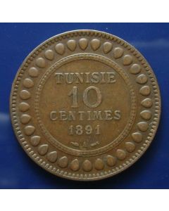 Tunisia  10 Centimes1891km#222