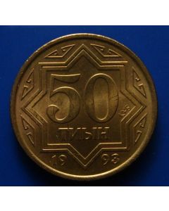 Kazakhstan  50 Tyin1993  - Copper plated zinc
