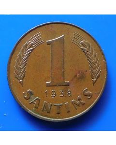 Latvia Santims1938 km# 10    Schön# 10