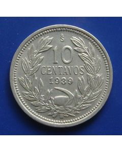 Chile  10 Centavos1939km#166