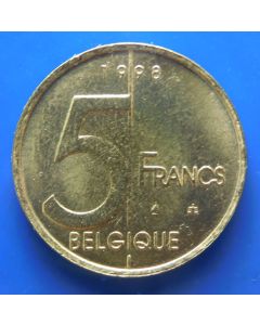 Belgium 	 5 Francs	1998	 Belgique  -  French Text