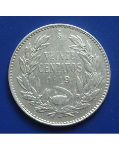 Chile  20 Centavos 1919  km# 151.3