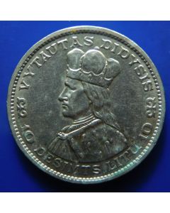 Lithuania 10 Litu 1936  Uytautas the Great -  Silver