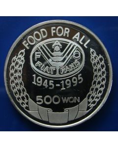 Korea  	 500 Won	1995	 F.A.O. - Silver / Proof