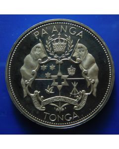 Tonga 	 Pa'anga	1967	 Crowned Arms
