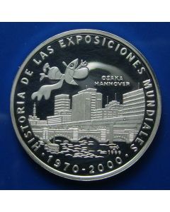Carib.C.	 5 Pesos	1999	Expo city view Osaka - Silver / Proof - Black toning on obvers side