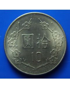 Taiwan 	 10 Yuan	1982	 - Chinese symbols in center, 10 below