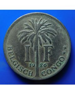 Belgian Congo Franc1926km# 21   Schön# 13a