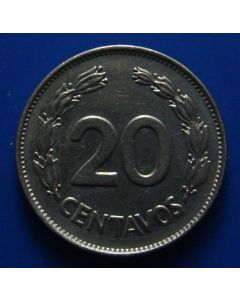 Ecuador  20 Centavos1966km# 77.1c    Schön# 38