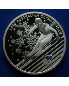 Australia 	 Dollar	2010	 Downhill skier - Silver / Proof