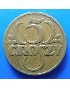 Poland  5 Groszy1928 Y# 10a   Schön# 7b
