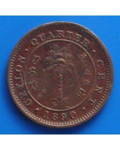 Ceylon  ¼ Cent1890 km#90