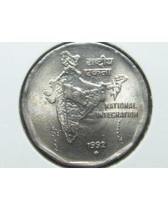India  2 Rupees1992H km#121.3 - Type A