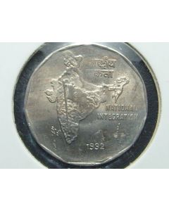 India  2 Rupees1992C km#121.3 - Type A
