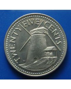 Barbados 25 Cents1973km# 13 