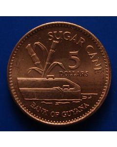 Guyana 	 5 Dollars	1996	 - Sugar cane - unc