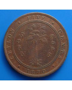 Ceylon  5 Cents1870 km#93