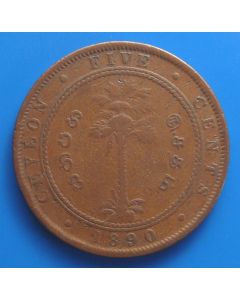 Ceylon  5 Cents1890 km#93