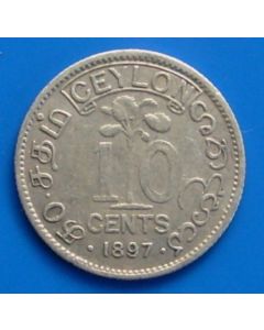 Ceylon  10 Cents1897 km#94