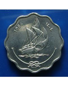 Maldive Islands 	 10 Laari	1984	 Maldivian sailing ship - unc