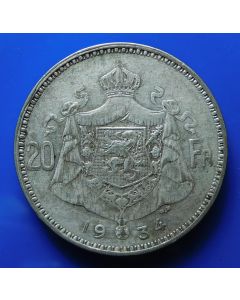 Belgium  20 Francs1934km103.1 pos.B  Des Belges - Silver