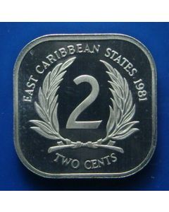 East Caribbean States  2 Cents1981km# 11  Proof