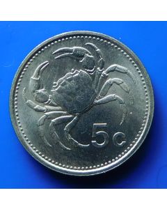 Malta  5 Cents1986km# 77   Schön# 80