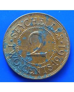 Seychelles 	 2 Cents	1961	 1st portrait