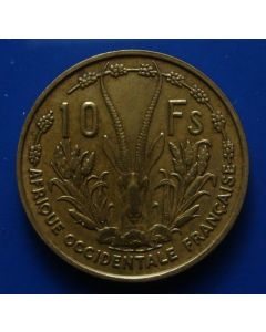 French West Africa  10 Francs1956km# 6 