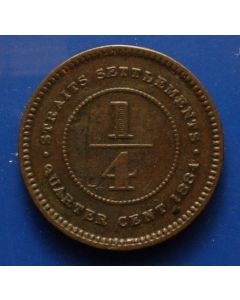 Straits Settlements  ¼ Cent1884 km# 7a 