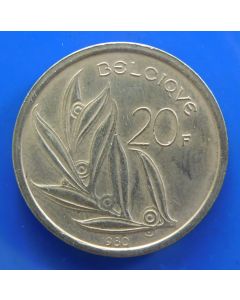Belgium 	 20 Francs	1980	 Baudouin I (French text)