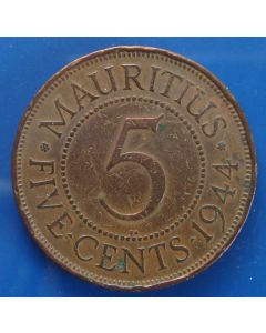 Mauritius  5 Cents1944km# 20 