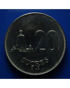 Ecuador  20 Sucres1988km#  94.1  Schön# 53a