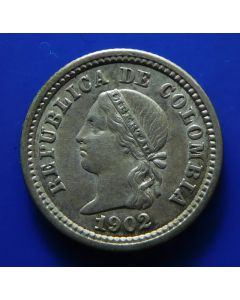 Colombia 	 5 Centavos	1902	 Silver; AUNC/UNC 