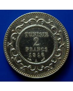 Tunisia  2 Francs1916km# 239 