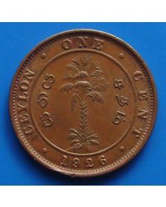 Ceylon  Cent1926 km# 107    Schön# 9