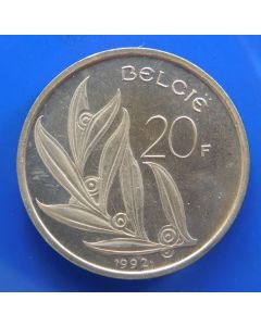 Belgium 	 20 Francs	1982	 Baudouin I (Dutch text)